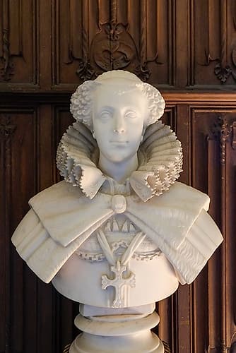 Basingstoke, England. United Kingdom Bust of Mary Queen of Scots. European Print